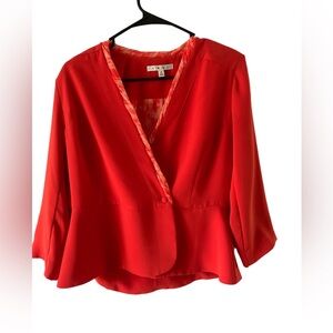 CAbi Grenadine 216 Jane Jacket  Crossover‎ Wrap Peplum Blazer Size 4
